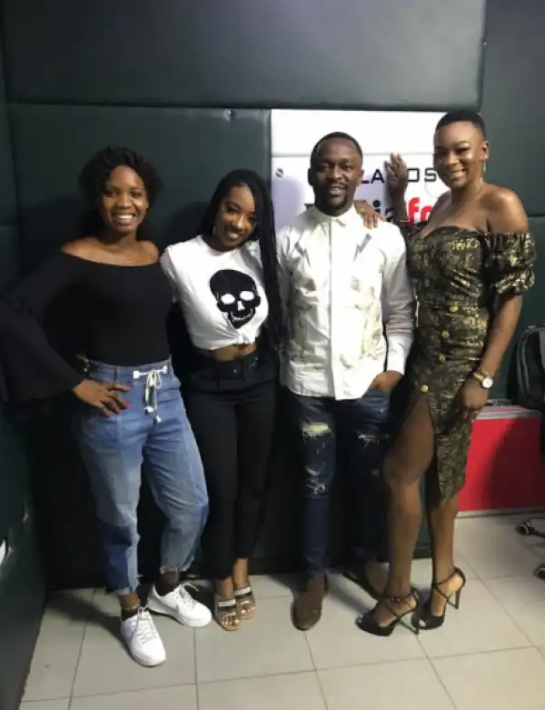 BBNaija Media Tour: Comedian Ushbebe Poses With Evicted Housemates, Avala & Isilomo